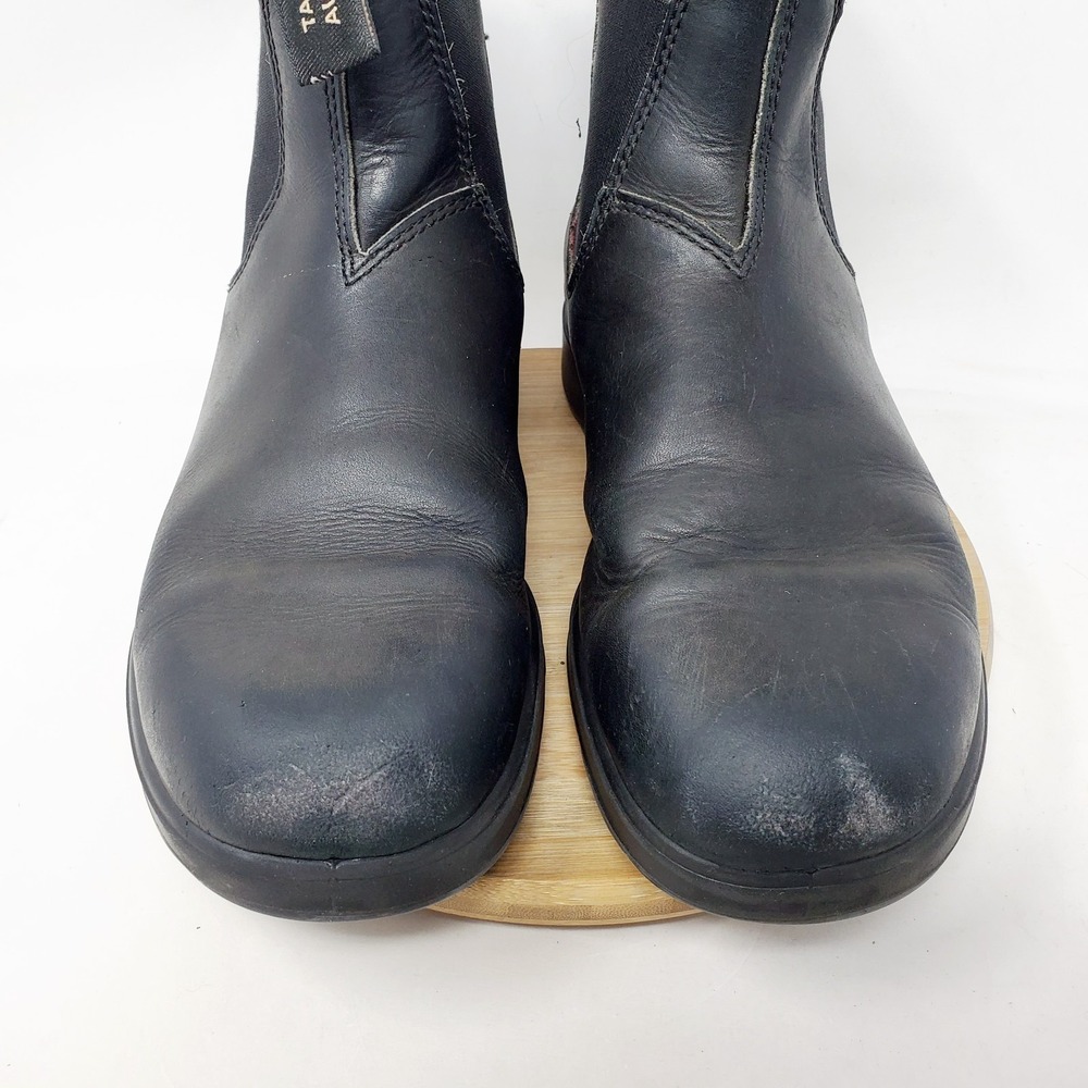 Blundstone Chelsea Boots Mens 8 Black Leather Casual Shoes Distressed - Picture 4 of 14